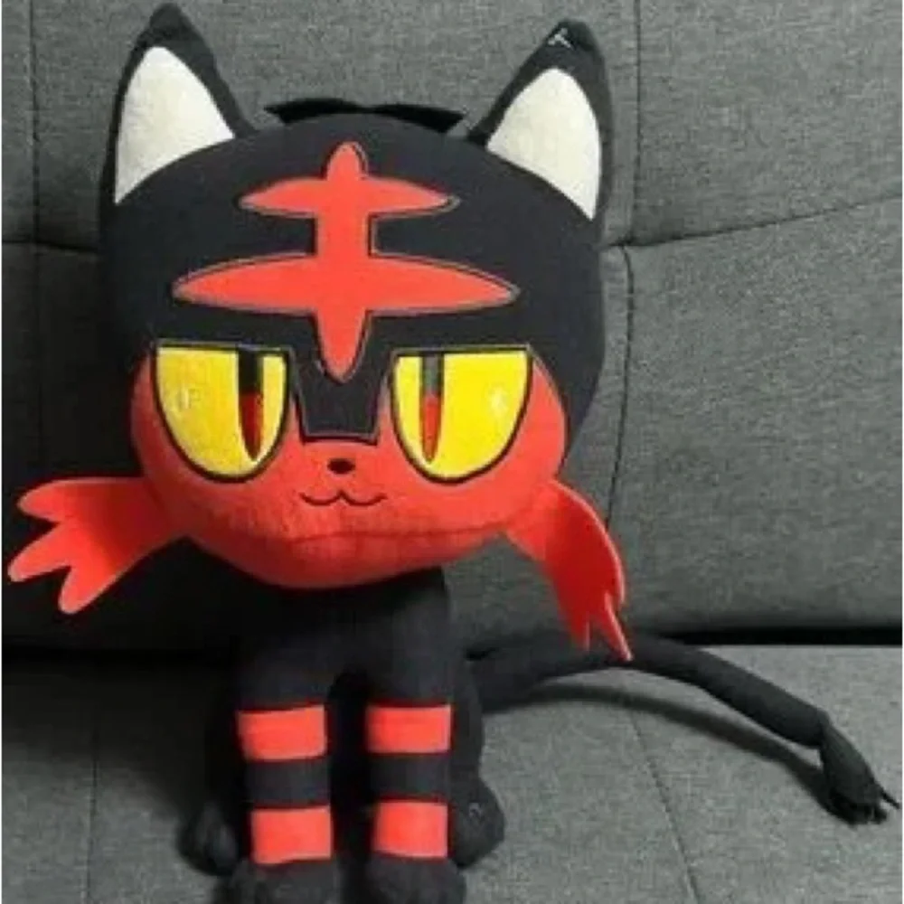 Plush Black & Red Cat Toy - Cute Cat Plush for Pets & Fans